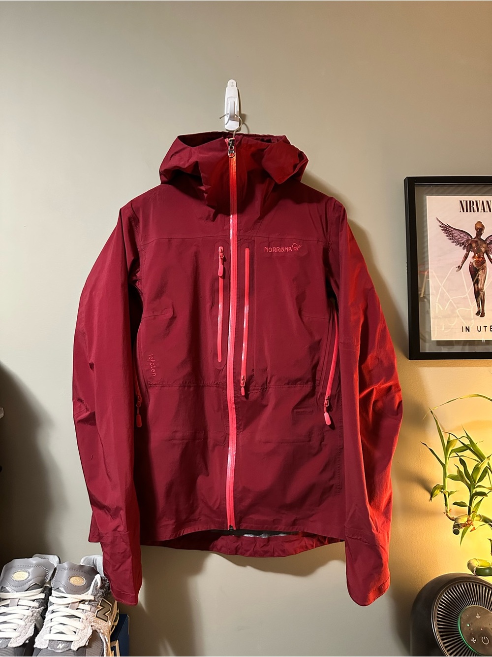 Norrona Women's Red Waterproof Ski Jacket with Hood